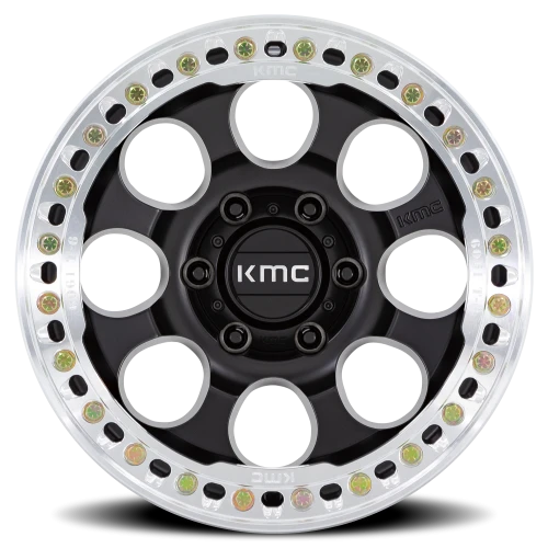 KMC Riot Beadlock KM237 SBM 17x8.5 +0 6x135mm 87.1mm Satin Black Machined Ring