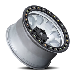 KMC Riot SBL KM550 DB 18x9 +18 5x127mm 71.5mm Machined Silver Satin Black Lip
