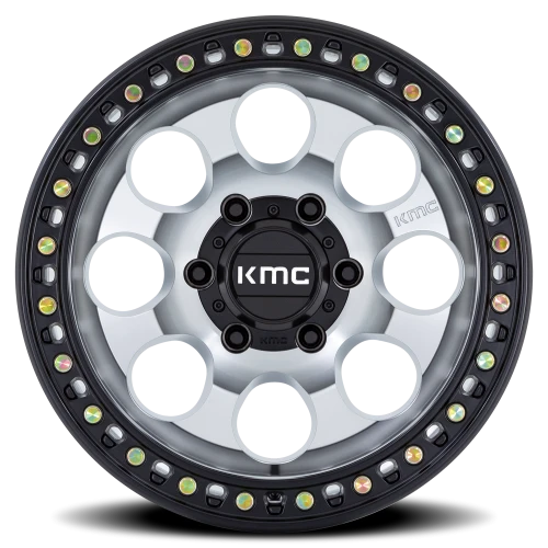 KMC Riot SBL KM550 DB 18x9 +18 5x127mm 71.5mm Machined Silver Satin Black Lip