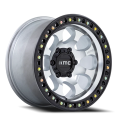 KMC Riot SBL KM550 DB 18x9 +18 6x139.7mm 106.1mm Machined Silver Satin Black Lip