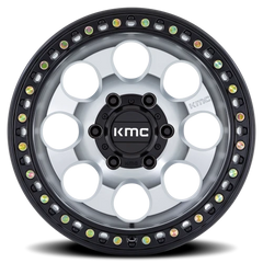 KMC Riot SBL KM550 DB 17x8.5 +10 6x139.7mm 106.1mm Machined Silver Satin Black Lip