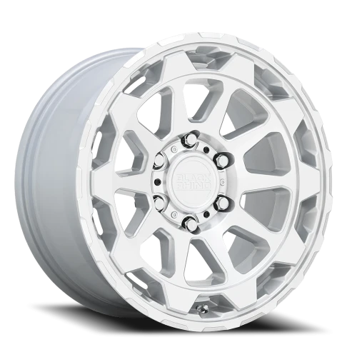 Black Rhino Rotor SL 20x9 -18 5x127mm 71.6mm Gloss Silver Mirror Cut Face