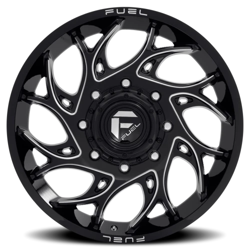 Fuel Runner Dually D741 20x8.25 +105 8x200mm 142.2mm Gloss Black Milled