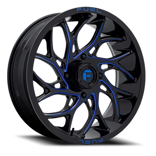 Fuel Runner UTV D778 24x7 +13 4x137mm 110.2mm Gloss Black Milled Candy Blue