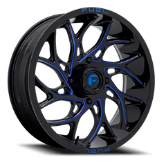 Fuel Runner UTV D778 18x7 +13 4x156mm 132mm Gloss Black Milled Candy Blue