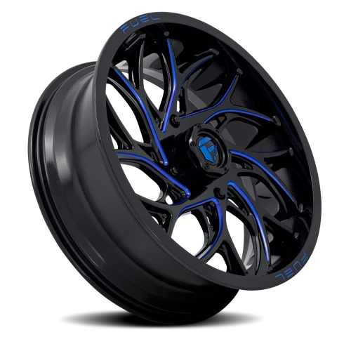 Fuel Runner UTV D778 24x7 +13 4x156mm 132mm Gloss Black Milled Candy Blue