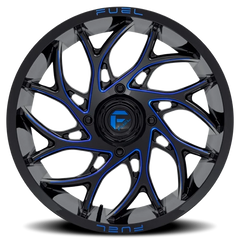Fuel Runner UTV D778 22x7 +0 4x137mm 110.2mm Gloss Black Milled Candy Blue