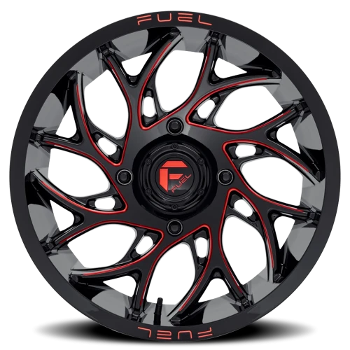 Fuel Runner UTV D779 20x7 +13 4x156mm 132mm Gloss Black Milled Candy Red