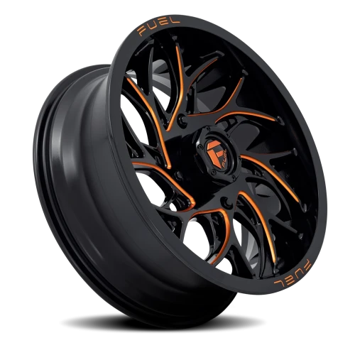 Fuel Runner UTV D780 18x7 +13 4x156mm 132mm Gloss Black Milled Orange