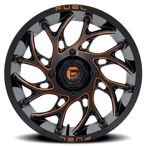 Fuel Runner UTV D780 20x7 +13 4x156mm 132mm Gloss Black Milled Orange