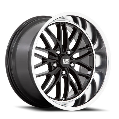 US Mags Santa Cruz U138 20x10 +6 5x120.65mm 72.56mm Gloss Black Diamond Cut Lip