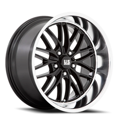 US Mags Santa Cruz U138 20x8.5 +6 5x127mm 78.1mm Gloss Black Diamond Cut Lip