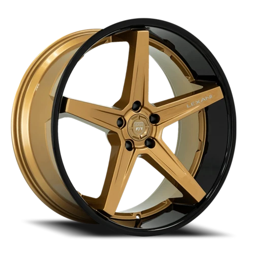 Lexani Wheels Savage 684 BZBL 20x8.5 +15 5x115mm 74.1mm Satin Bronze Gloss Black Lip
