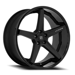 Lexani Wheels Savage 684 SBGB 20x8.5 +35 5x120mm 74.1mm Satin Black Gloss Black Lip