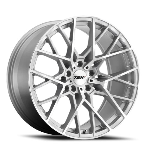 TSW Sebring SL 20x10 +25 5x120mm 76.1mm Silver Mirror Cut Face