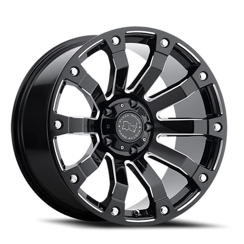 Black Rhino Selkirk 17x9 -12 5x127mm 78.1mm Gloss Black Milled