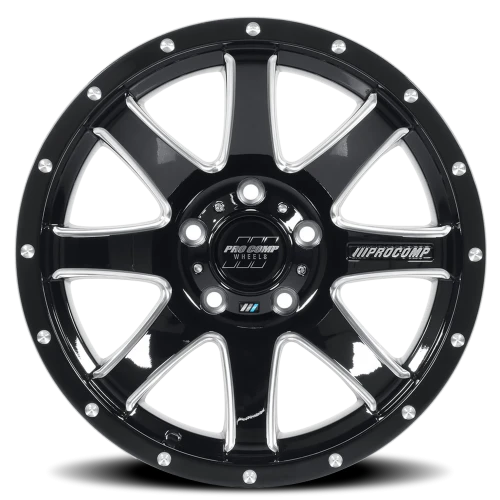 Pro Comp Series 76 Patriot GBM 17x9 -6 5x127mm Gloss Black Machined