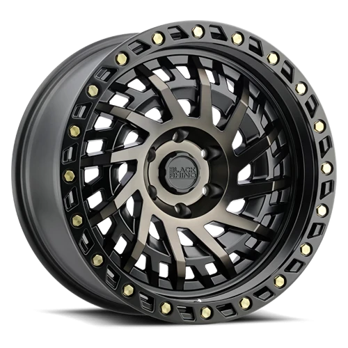 Black Rhino Shredder BK 17x9 -18 5x114.3mm 71.6mm Matte Black Machined Dark Tint
