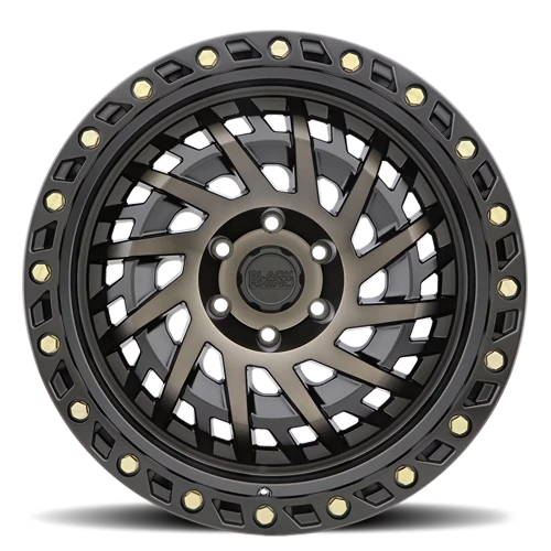 Black Rhino Shredder BK 17x9 -18 5x114.3mm 71.6mm Matte Black Machined Dark Tint