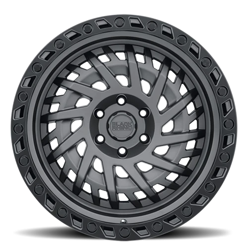 Black Rhino Shredder GY 17x9 -18 5x127mm 71.6mm Matte Gunmetal Black Lip Edge