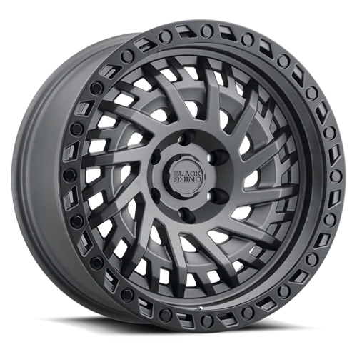 Black Rhino Shredder GY 17x9 +0 6x139.7mm 112.1mm Matte Gunmetal Black Lip Edge