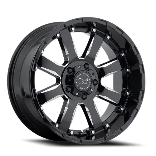 Black Rhino Sierra 20x10 -23 5x127mm 78mm Gloss Black Milled Spokes