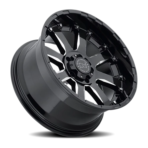 Black Rhino Sierra 20x10 -23 5x127mm 78mm Gloss Black Milled Spokes