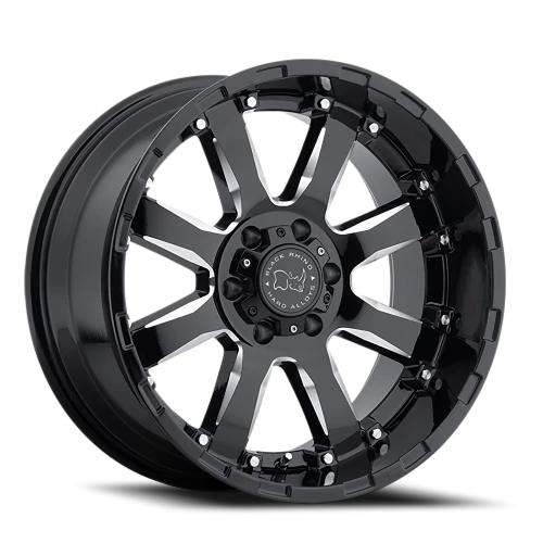 Black Rhino Sierra 20x9 +12 6x135mm 87mm Gloss Black Milled Spokes