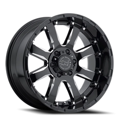 Black Rhino Sierra 17x9 +12 6x139.7mm 112mm Gloss Black Milled Spokes