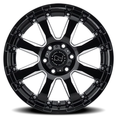 Black Rhino Sierra 17x9 +12 6x120mm 67.1mm Gloss Black Milled Spokes