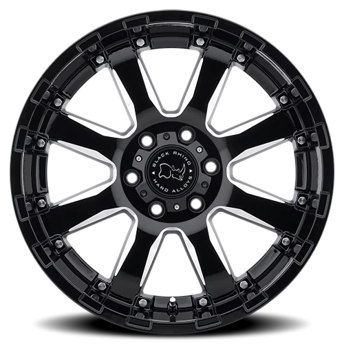 Black Rhino Sierra 20x9 +12 6x135mm 87mm Gloss Black Milled Spokes