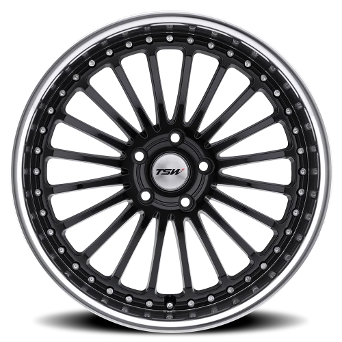 TSW Silverstone GB 19x8 +40 5x114.3mm 76.1mm Gloss Black Mirror Cut Lip