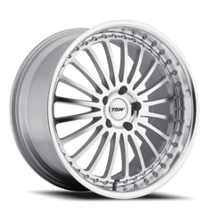 TSW Silverstone SL 18x8 +35 5x120mm 76.1mm Silver Mirror Cut Face-Mirror Cut Lip