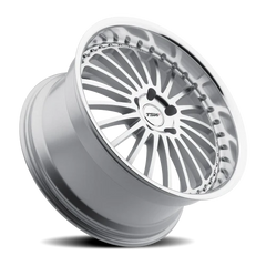 TSW Silverstone SL 20x10 +25 5x114.3mm 76.1mm Silver Mirror Cut Face-Mirror Cut Lip