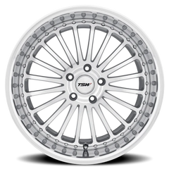 TSW Silverstone SL 18x8 +20 5x120mm 76.1mm Silver Mirror Cut Face-Mirror Cut Lip