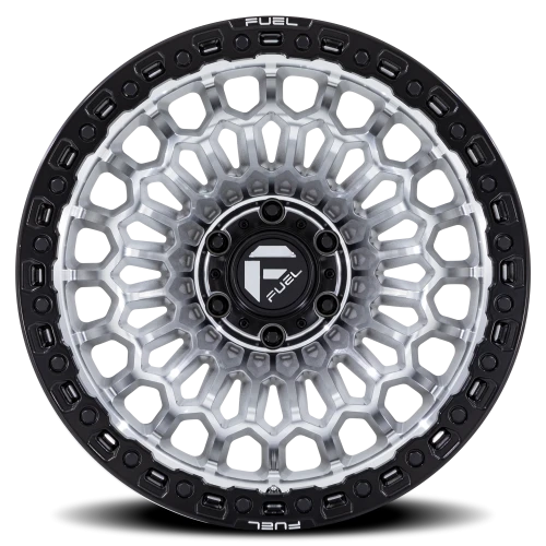 Fuel Sinister FC870DB 20x10 -18 6x139.7mm 106.1mm Machined Silver Matte Black Lip