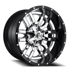 Fuel Sledge D270 20x10 -18 8x165.1mm 125.2mm Chrome  Gloss Black Lip