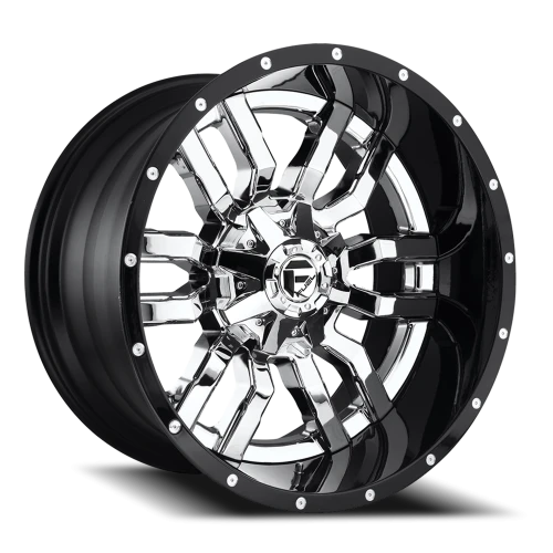 Fuel Sledge D270 20x10 -18 6x135mm 106.3mm Chrome  Gloss Black Lip