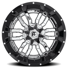 Fuel Sledge D270 20x10 -18 6x135mm 106.3mm Chrome  Gloss Black Lip