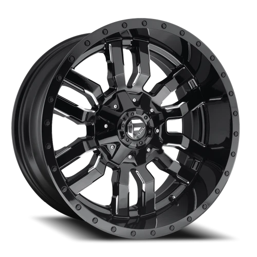 Fuel Sledge D595 22x10 -18 6x135mm 106.1mm Gloss Black Milled