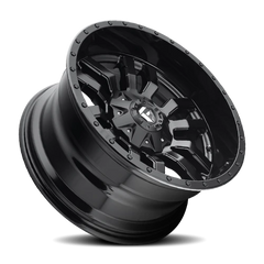 Fuel Sledge D596 22x9.5 +19 6x135mm 106.1mm Matte Black Gloss Black Lip
