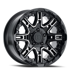 Level 8 Slingshot GBM 17x8.5 -10 5x127mm 71.6mm Gloss Black Machined Face