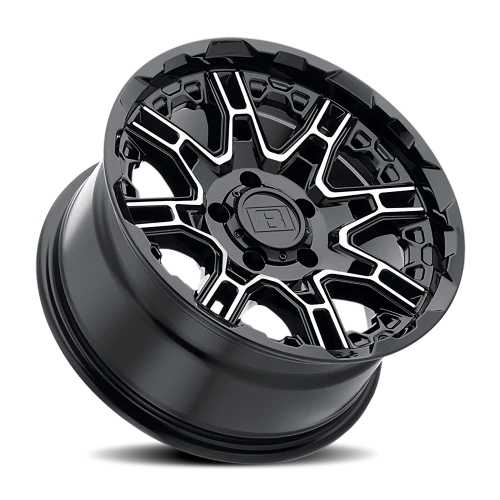 Level 8 Slingshot GBM 20x11.5 -44 5x127mm 71.6mm Gloss Black Machined Face