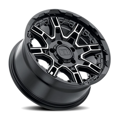 Level 8 Slingshot GBM 17x8.5 -10 5x127mm 71.6mm Gloss Black Machined Face