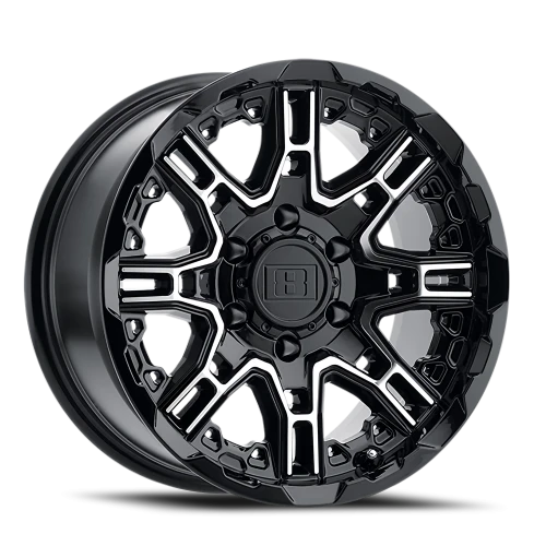 Level 8 Slingshot GBM 20x11.5 -44 6x135mm 87.1mm Gloss Black Machined Face
