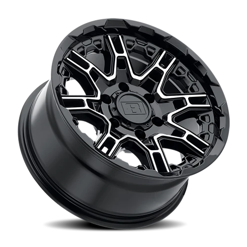 Level 8 Slingshot GBM 20x11.5 -44 6x139.7mm 112.1mm Gloss Black Machined Face