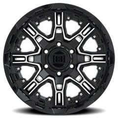 Level 8 Slingshot GBM 16x8.5 +10 6x135mm 87.1mm Gloss Black Machined Face