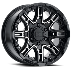 Level 8 Slingshot GBM 22x11.5 -44 8x165.1mm 127.1mm Gloss Black Machined Face