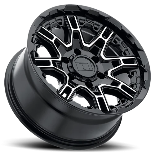 Level 8 Slingshot GBM 22x11.5 -44 8x165.1mm 127.1mm Gloss Black Machined Face