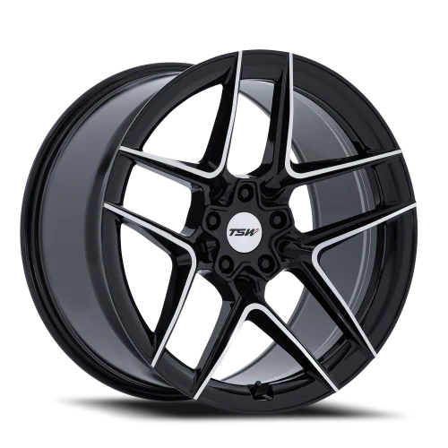 TSW Slipstream BD 19x10.5 +25 5x114.3mm 72.56mm Gloss Black Machined Face